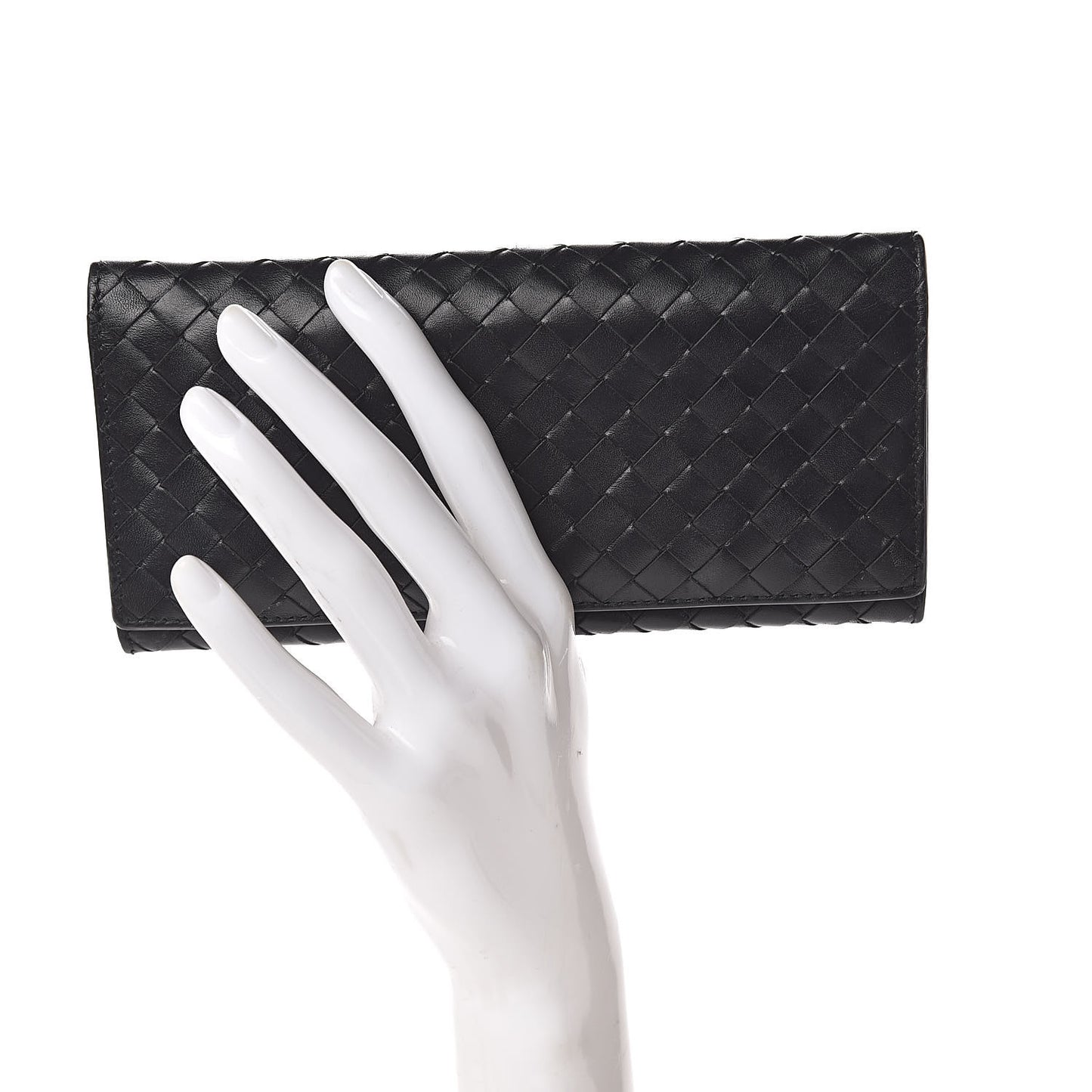Nappa Intrecciato Flap Wallet Black