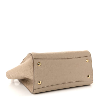 Salvatore Ferragamo Hammered Calfskin Double Handle Small Amy Tote Cumin 4 of 9