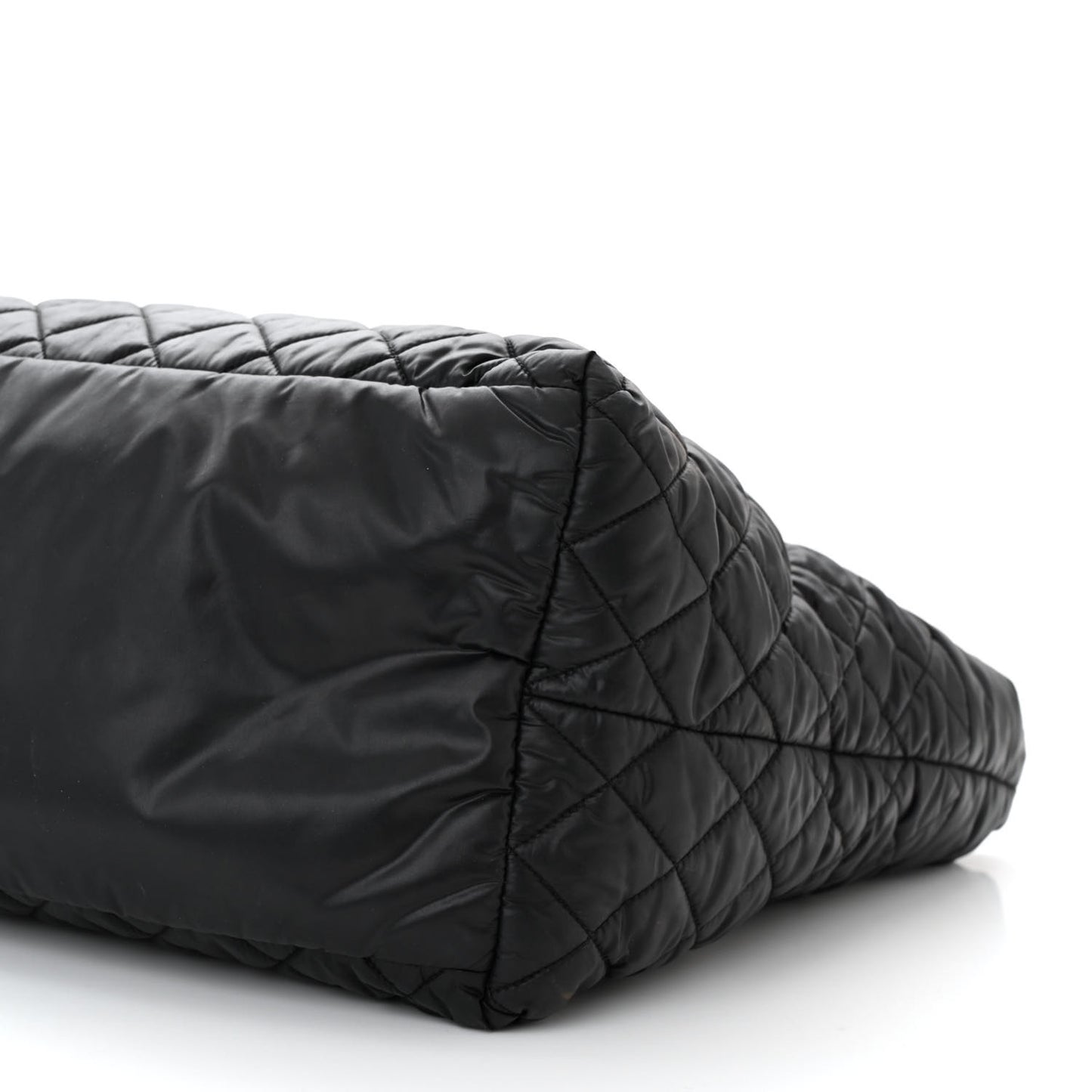 Nylon Quilted Large Coco Cocoon Tote Black