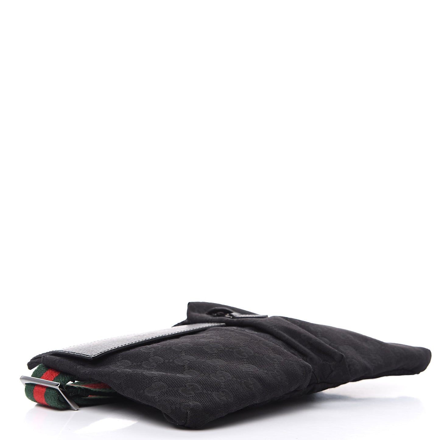 GG Monogram Web Double Pocket Belt Bag Black