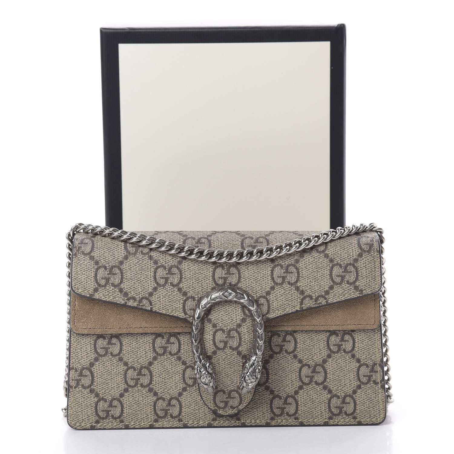 Gucci GG Supreme Monogram Super Mini Dionysus Shoulder Bag Taupe 11 of 11