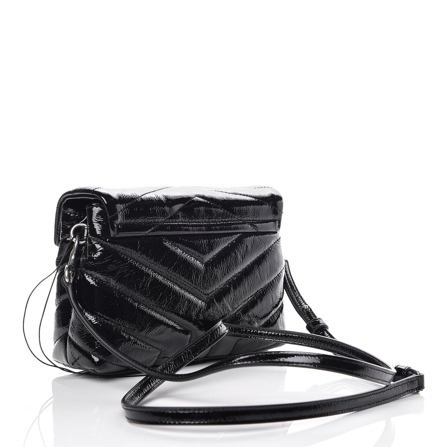 Patent Y Quilted Monogram Toy Loulou Crossbody Bag Black