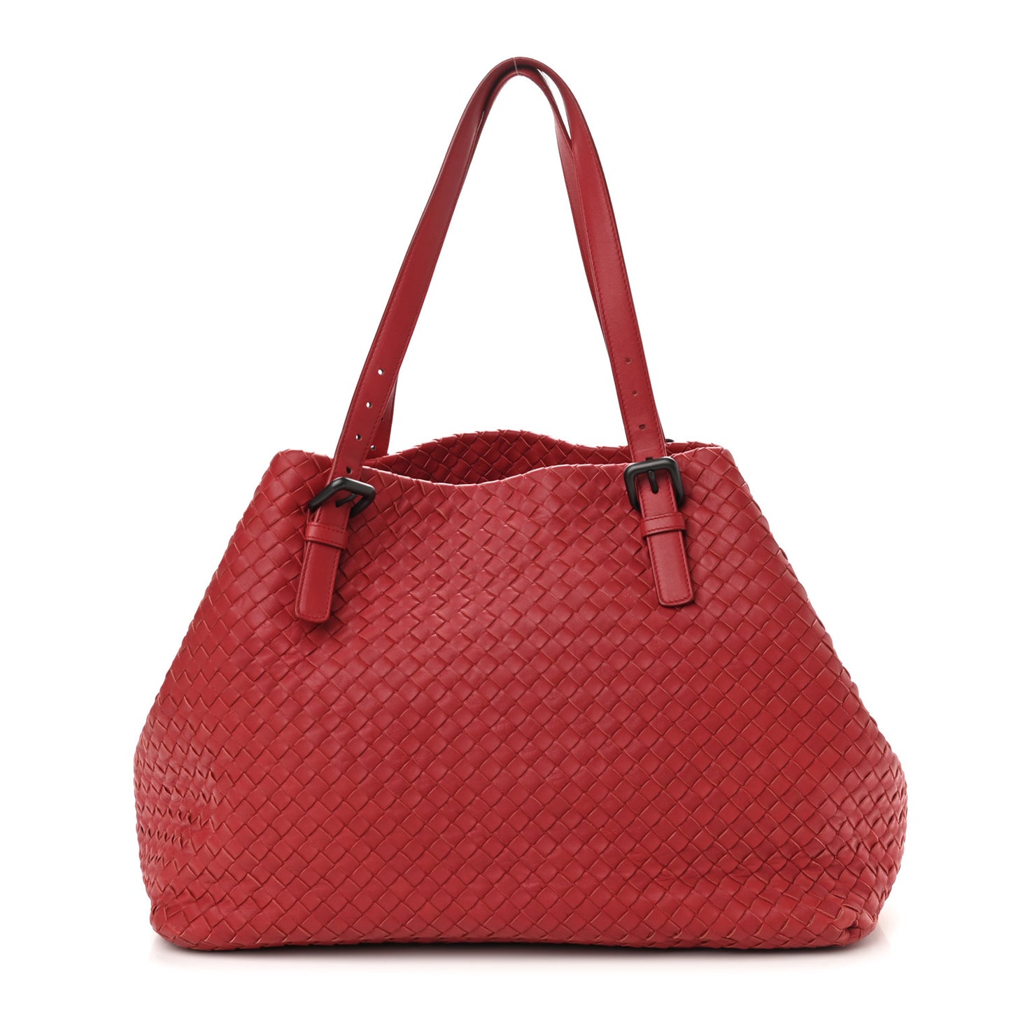 Nappa Intrecciato Large Seamless Tote China Red