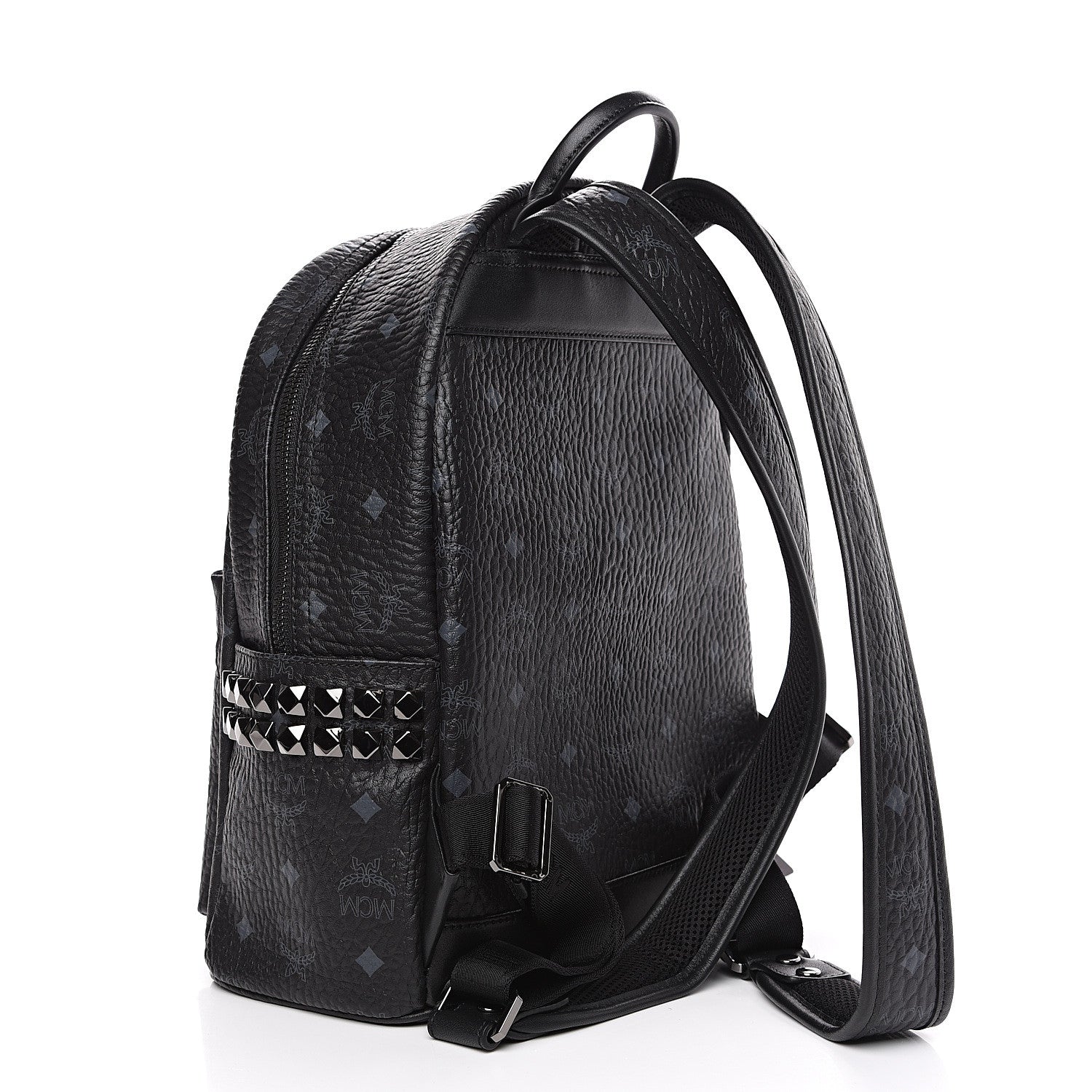 MCM Visetos Small Side Stud Stark Backpack Black 2 of 8