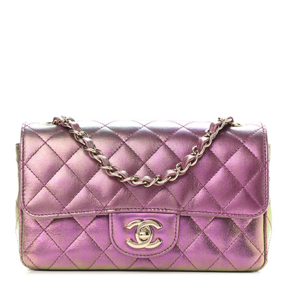 Chanel Iridescent Lambskin Quilted Mini Rectangular Flap Purple 1 of 8