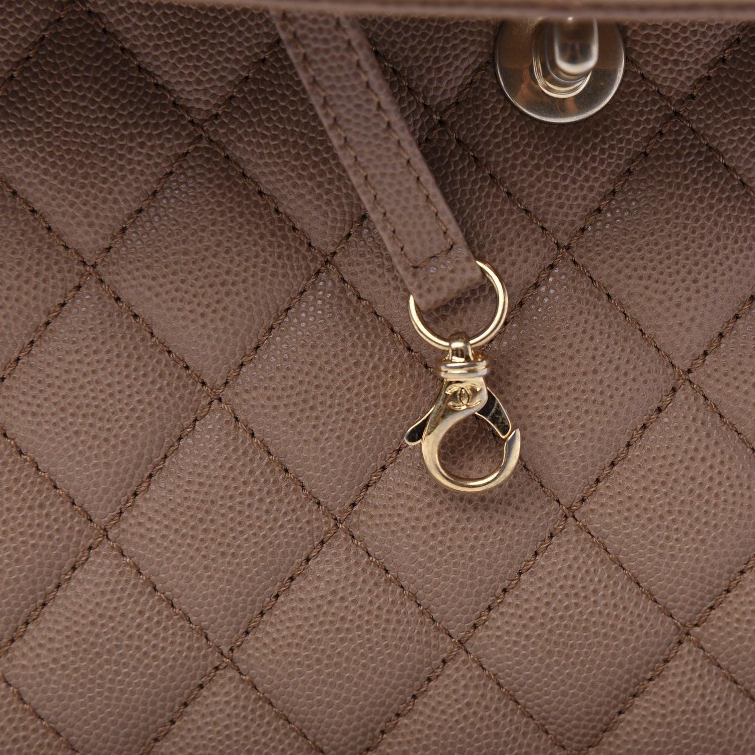 Chanel Caviar Lizard Quilted Large Coco Handle Flap Beige 9 of 13