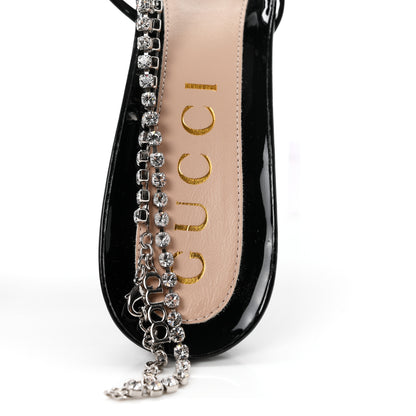 Gucci Vernice Crystal Sandals 40 Black 8 of 9