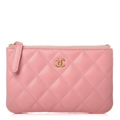 Chanel Lambskin Quilted Small Cosmetic Case Pink 1 of 12