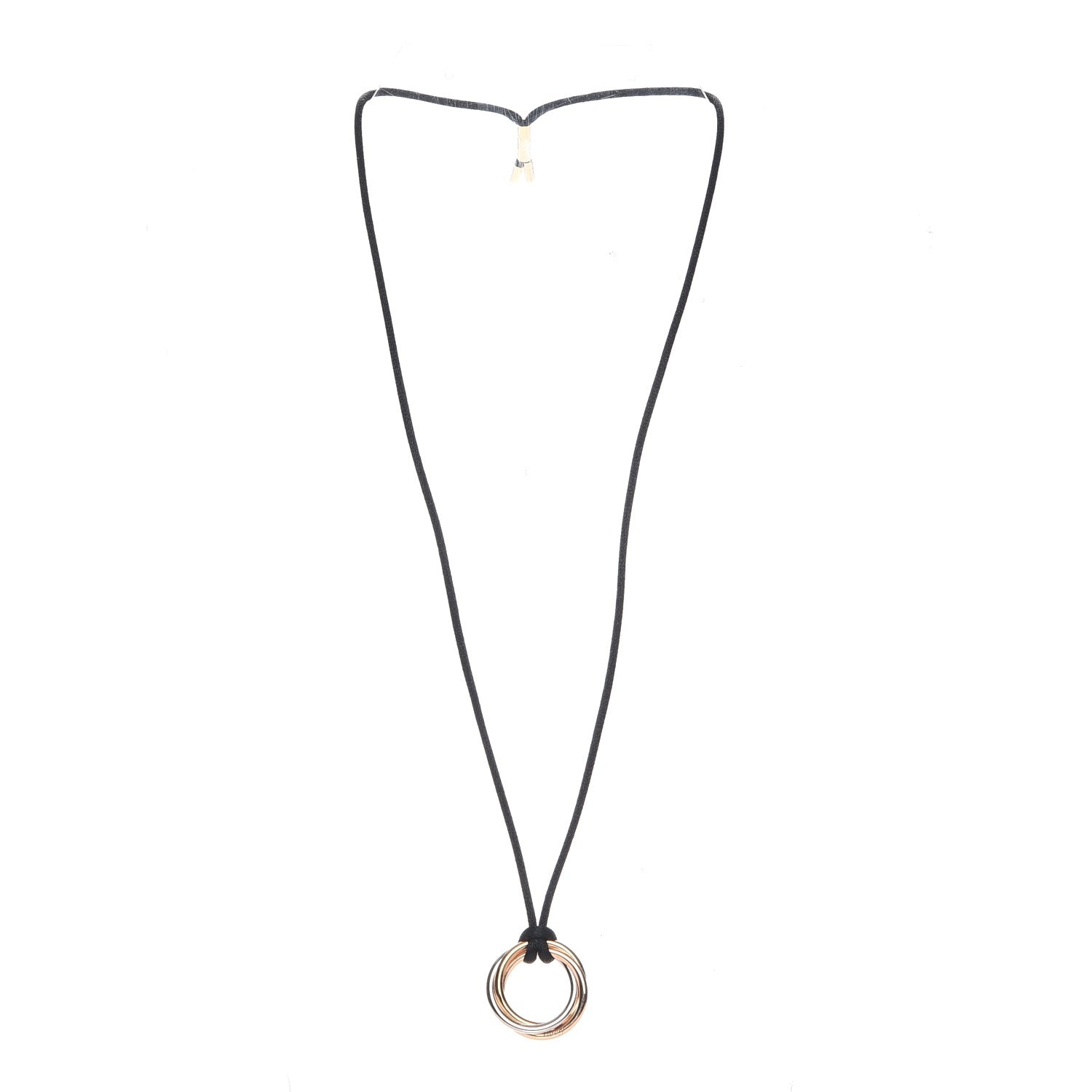 Cartier 18K Pink Yellow White Gold Trinity Cord Necklace 3 of 9