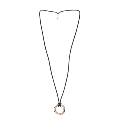 Cartier 18K Pink Yellow White Gold Trinity Cord Necklace 3 of 9