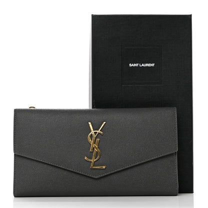 Saint Laurent Grain De Poudre Monogram Uptown Wallet Storm 8 of 8