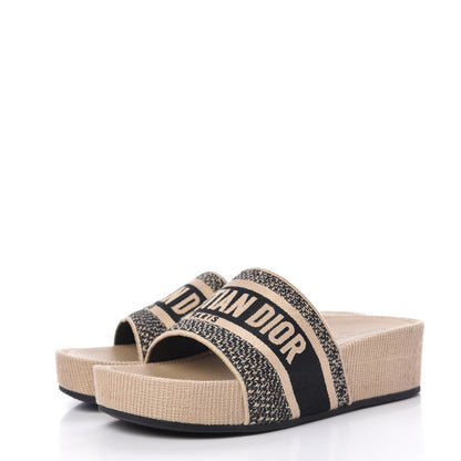 Christian Dior Oblique D-Way Platform Sandal 39 Black Creme 3 of 9