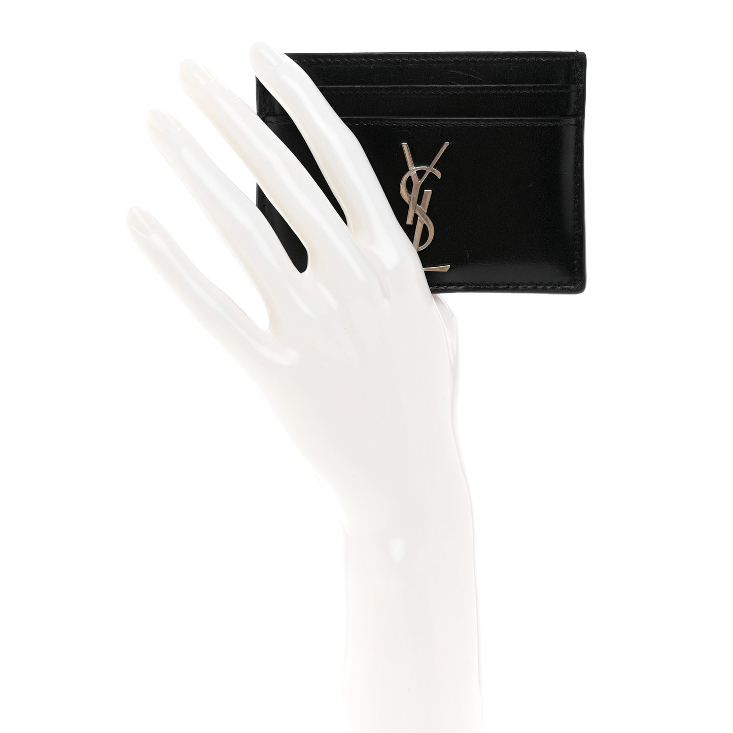 Calfskin Monogram Credit Card Case Black