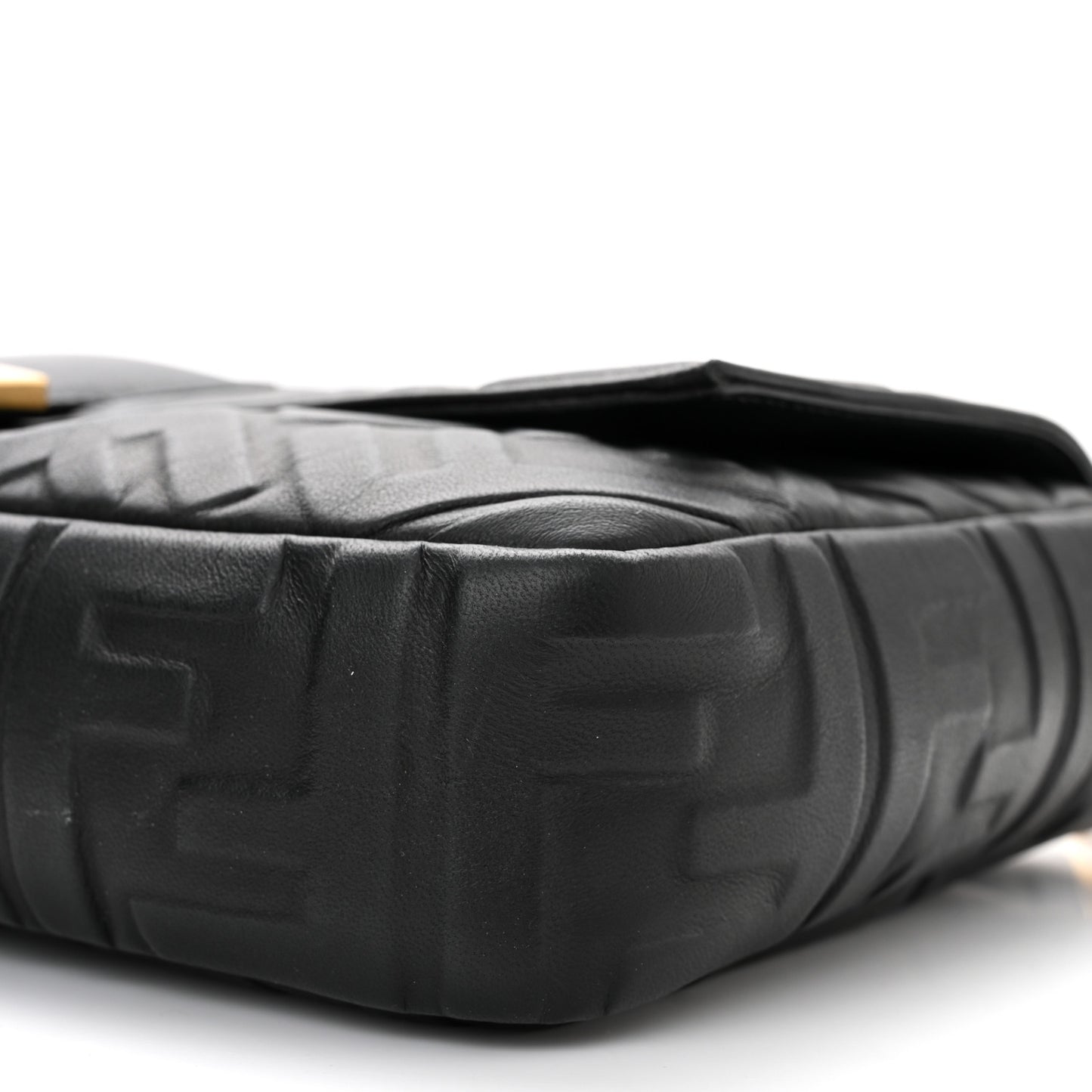 Nappa FF 1974 Embossed Large Baguette Black