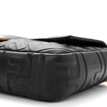 Fendi Nappa FF 1974 Embossed Large Baguette Black 10 of 10