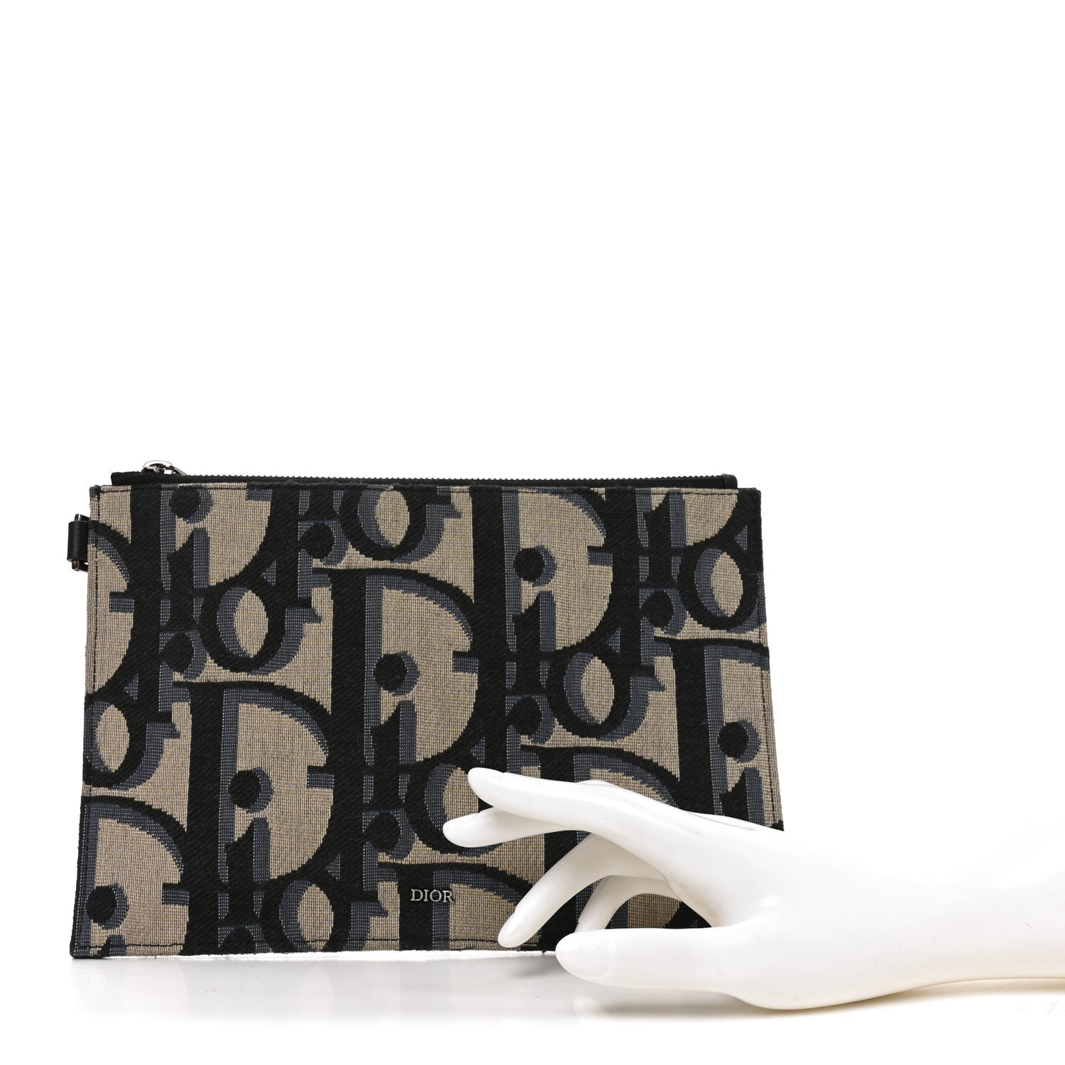 Christian Dior Maxi Oblique Jacquard A5 Zipped Pouch Blue 2 of 6