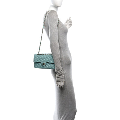 Chanel Caviar Quilted Small Double Flap Light Blue 2 of 10