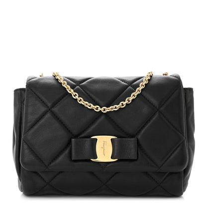 Salvatore Ferragamo Nappa Quilted Ginny Crossbody Black 1 of 9