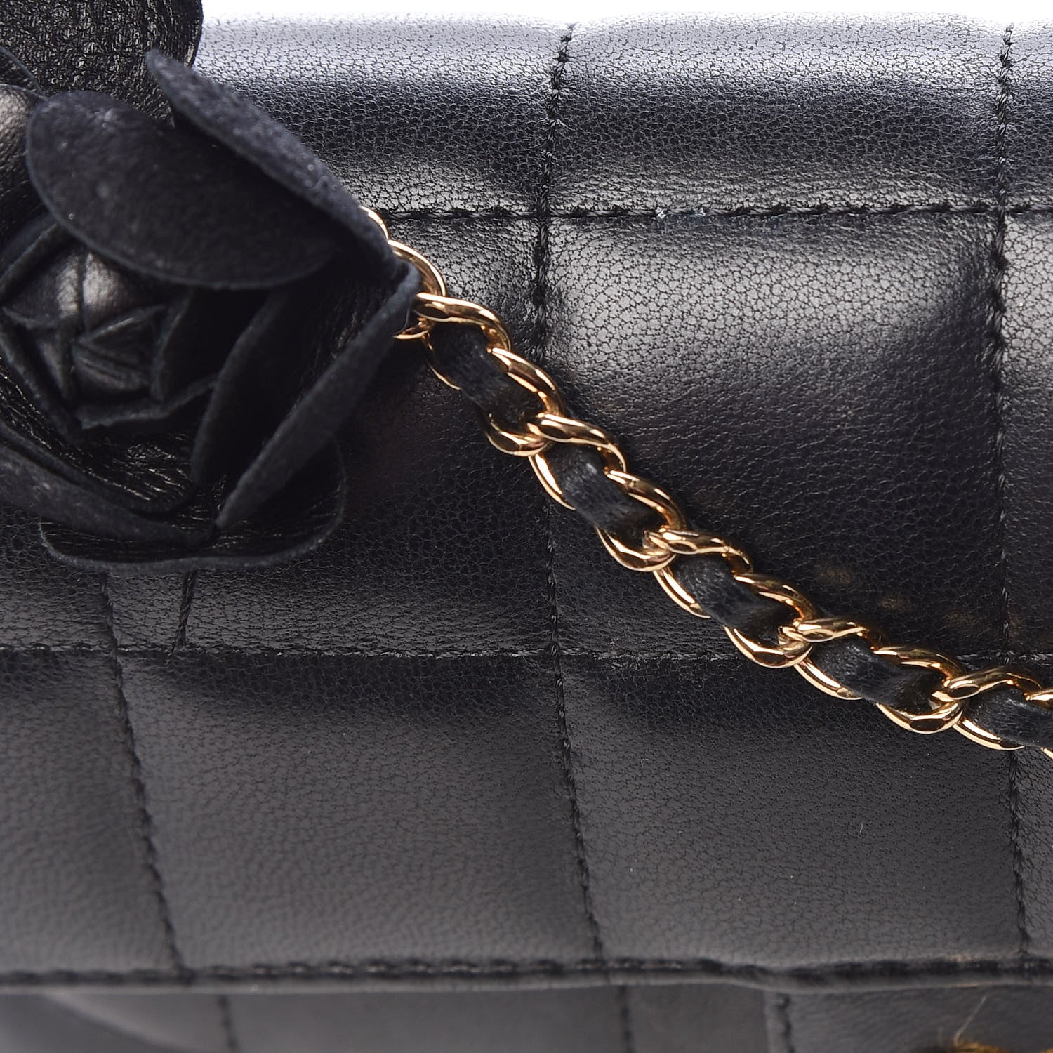 Chanel Lambskin Quilted Mini Chocolate Bar Camellia Flap Black 23 of 23