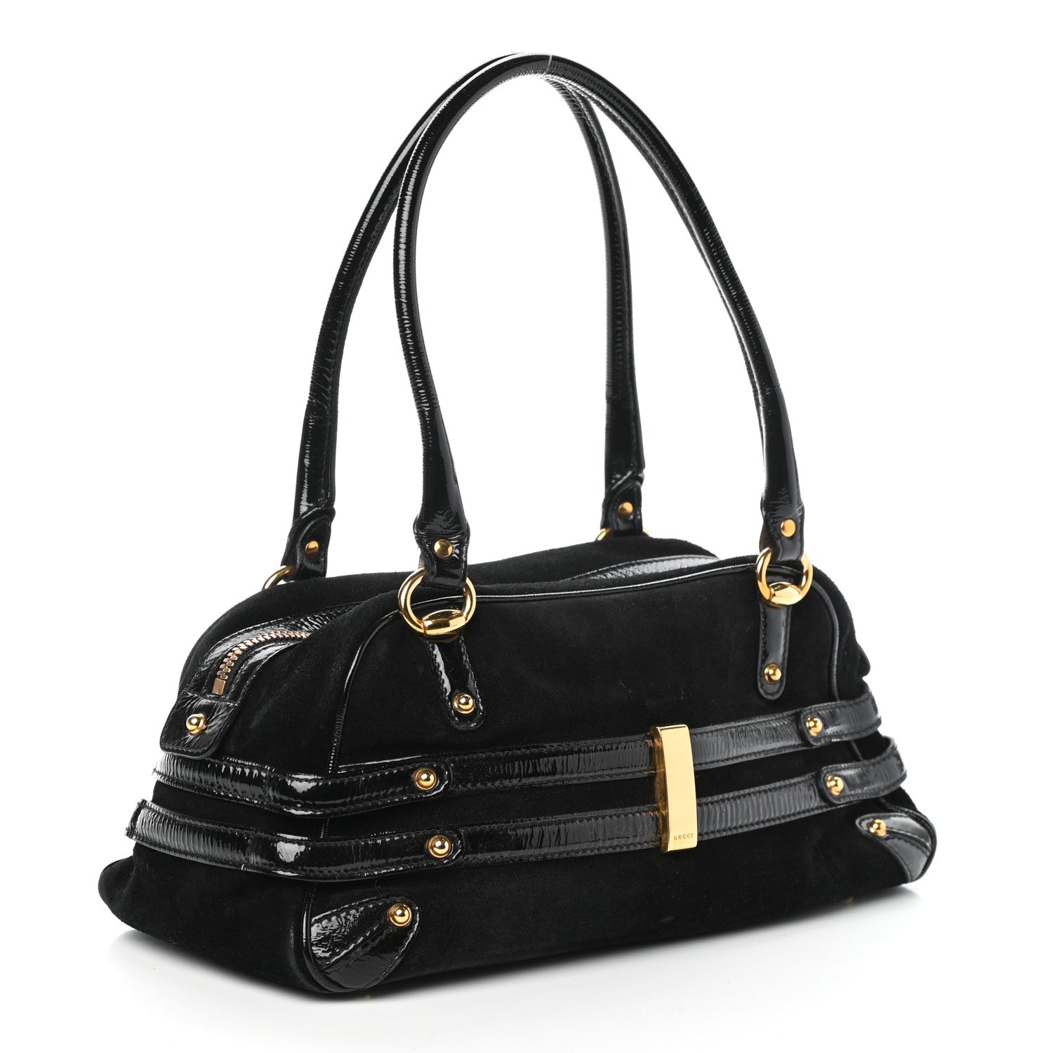 Gucci Suede Medium Wave Boston Black 3 of 10