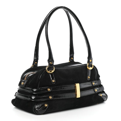 Gucci Suede Medium Wave Boston Black 3 of 10