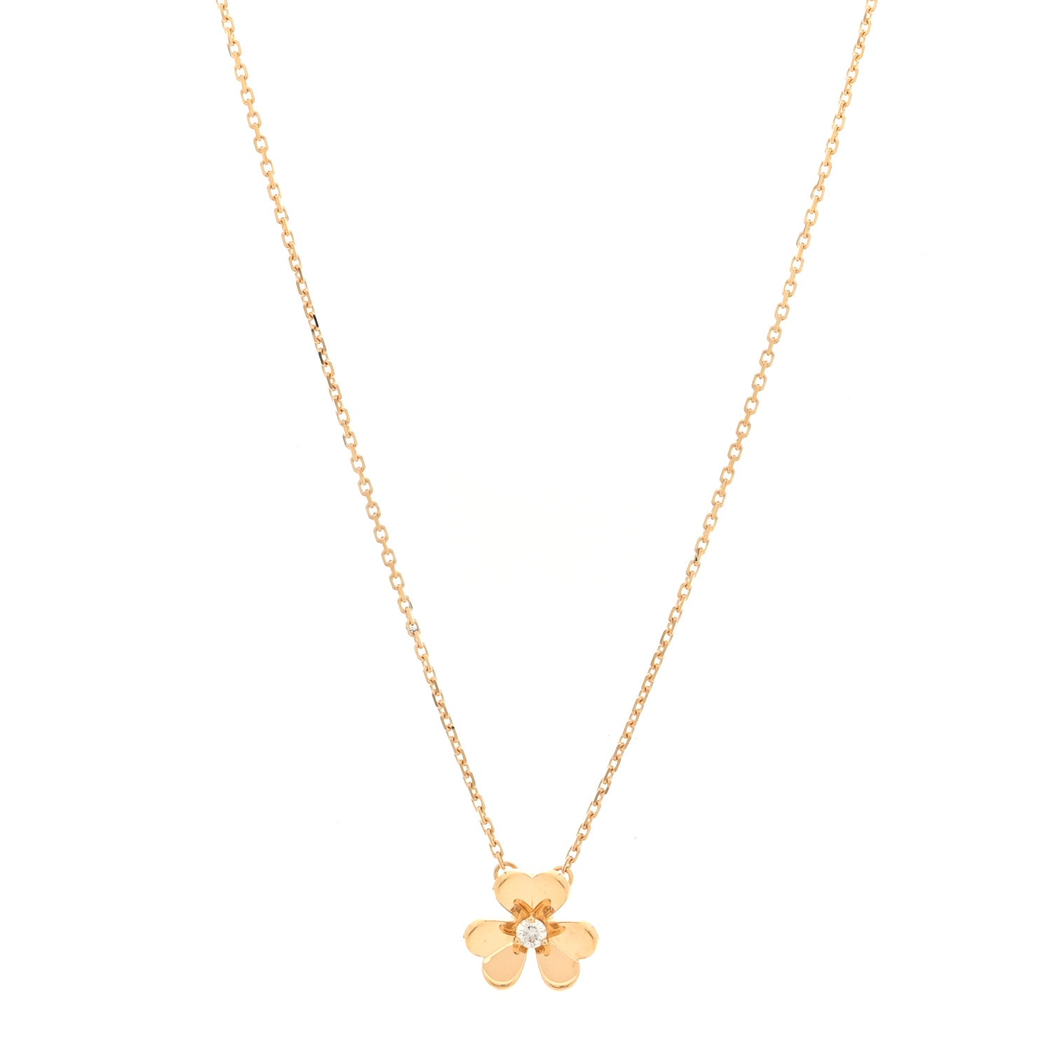 Van Cleef & Arpels 18K Yellow Gold Diamond Mini Frivole Pendant Necklace 1 of 5