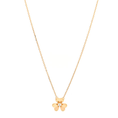 Van Cleef & Arpels 18K Yellow Gold Diamond Mini Frivole Pendant Necklace 1 of 5