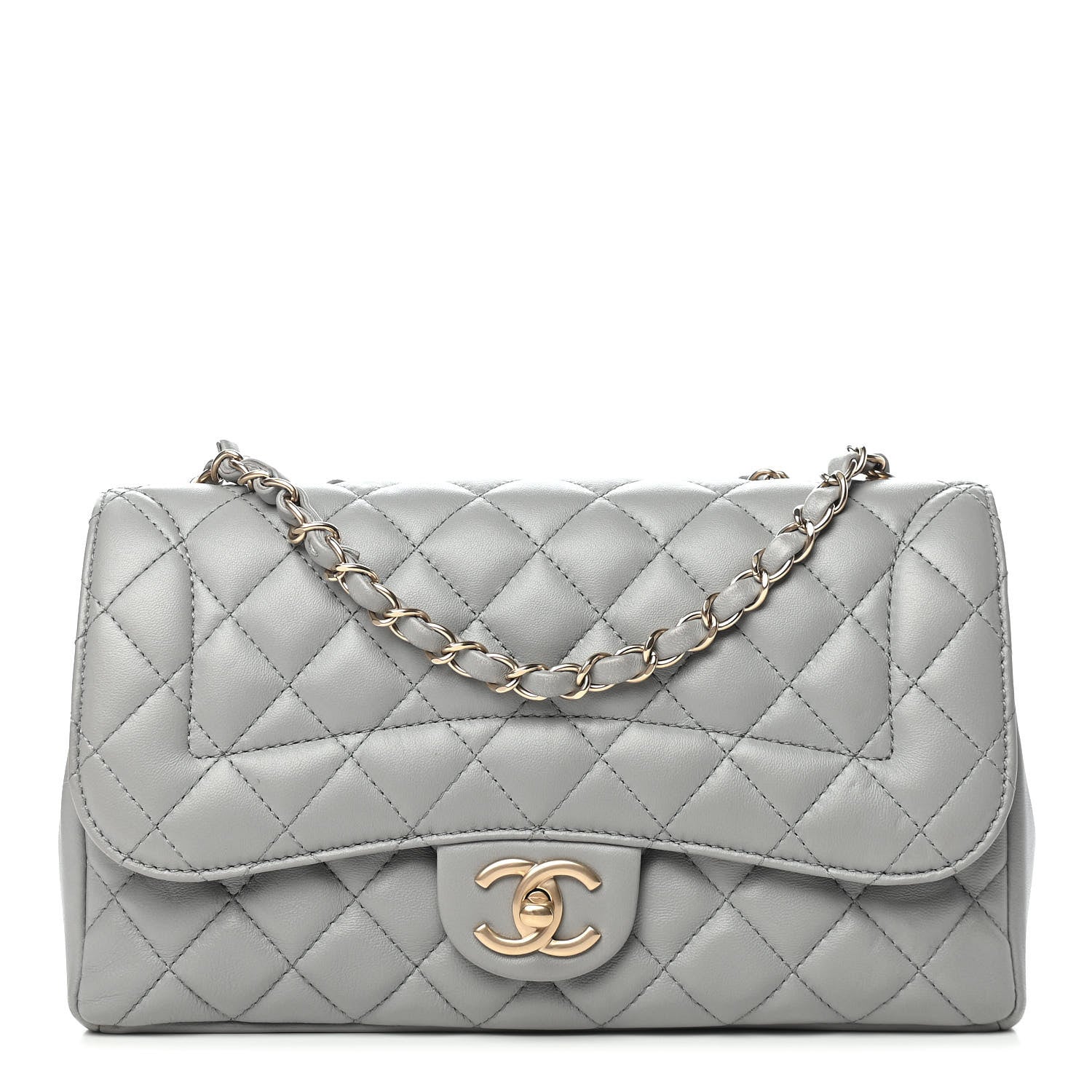 Chanel Lambskin Quilted Medium Mademoiselle Chic Flap Gris 1 of 9
