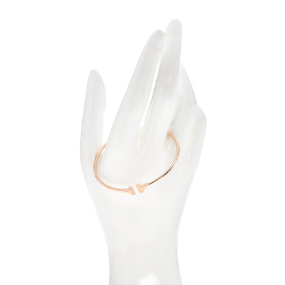Tiffany 18K Rose Gold Narrow T Wire Bracelet 2 of 5