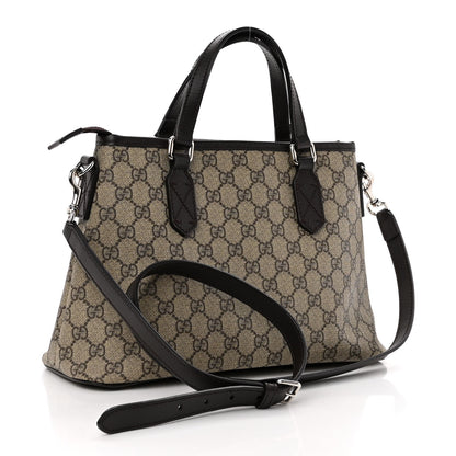 Gucci GG Supreme Monogram Small Zippered Tote Dark Brown 3 of 10