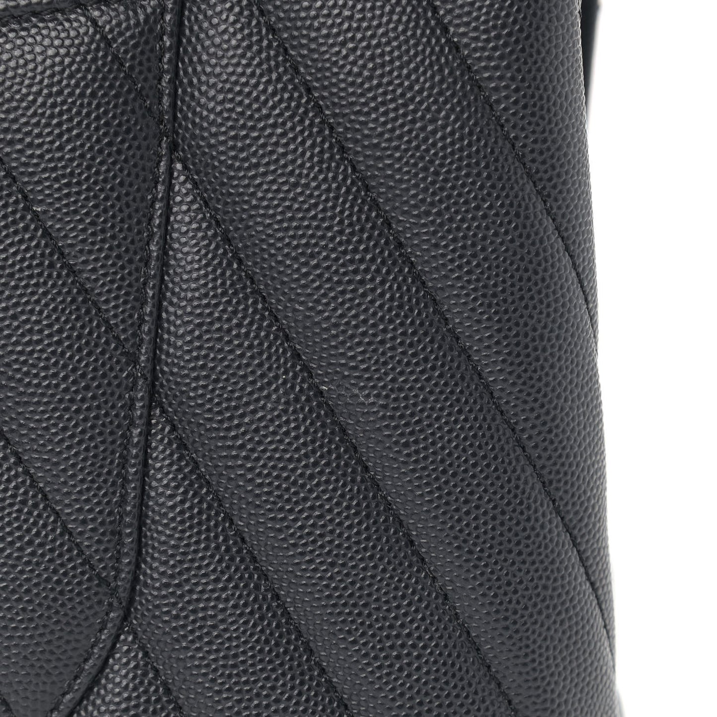 Caviar Chevron Quilted Medium Coco Handle Flap Dark Grey