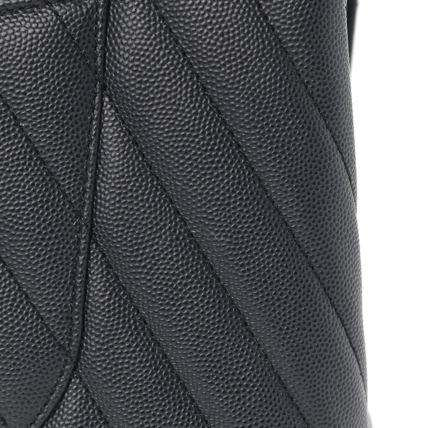 Chanel Caviar Chevron Quilted Medium Coco Handle Flap Dark Grey 13 of 15