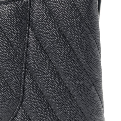 Chanel Caviar Chevron Quilted Medium Coco Handle Flap Dark Grey 13 of 15