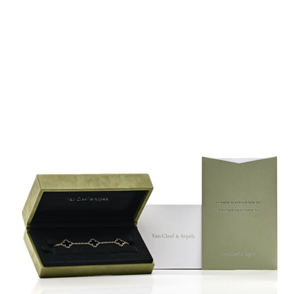 Van Cleef & Arpels 18K Yellow Gold Black Onyx 5 Motifs Vintage Alhambra Bracelet 5 of 5