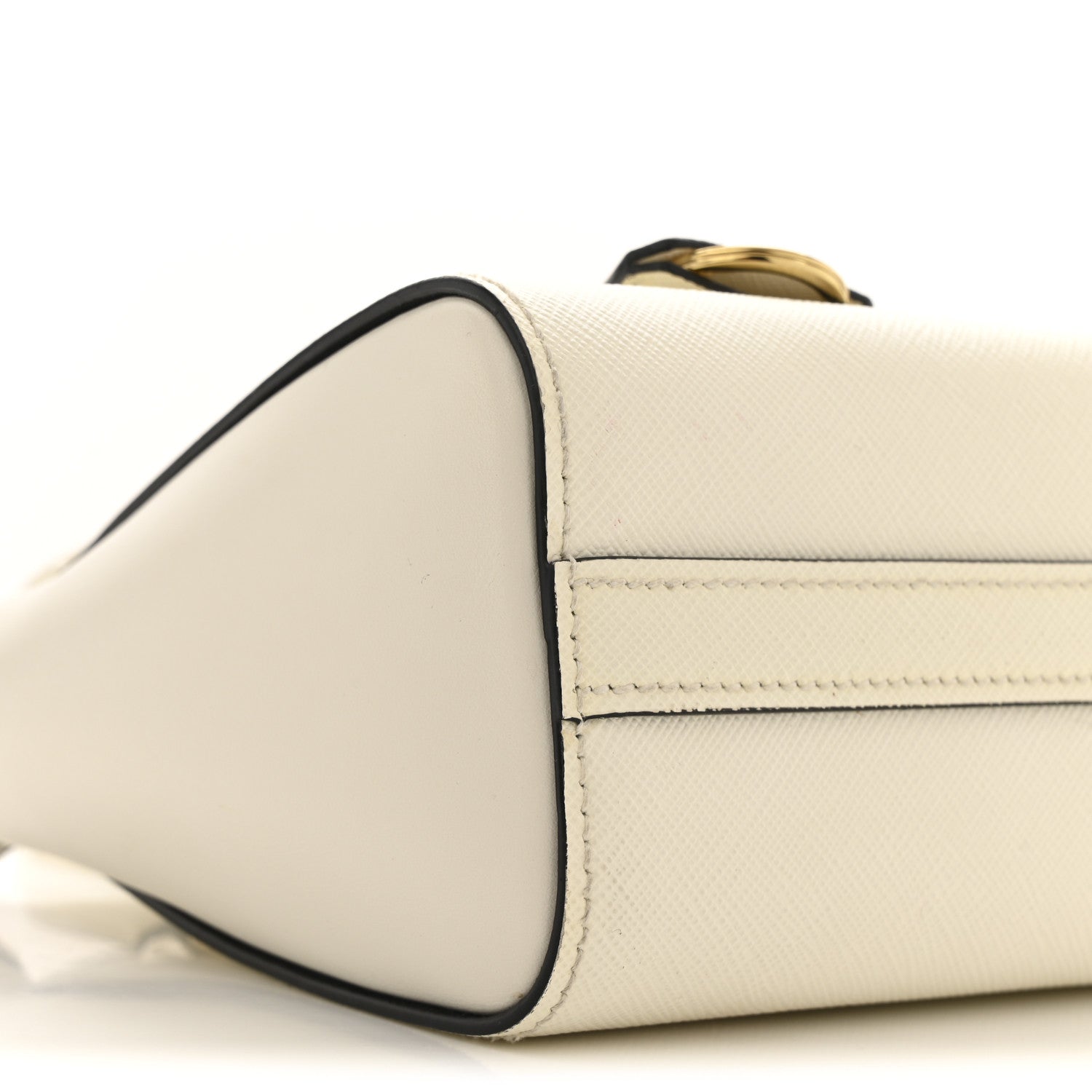 Prada Saffiano Soft Calfskin Mini Zippered Tote White 8 of 12
