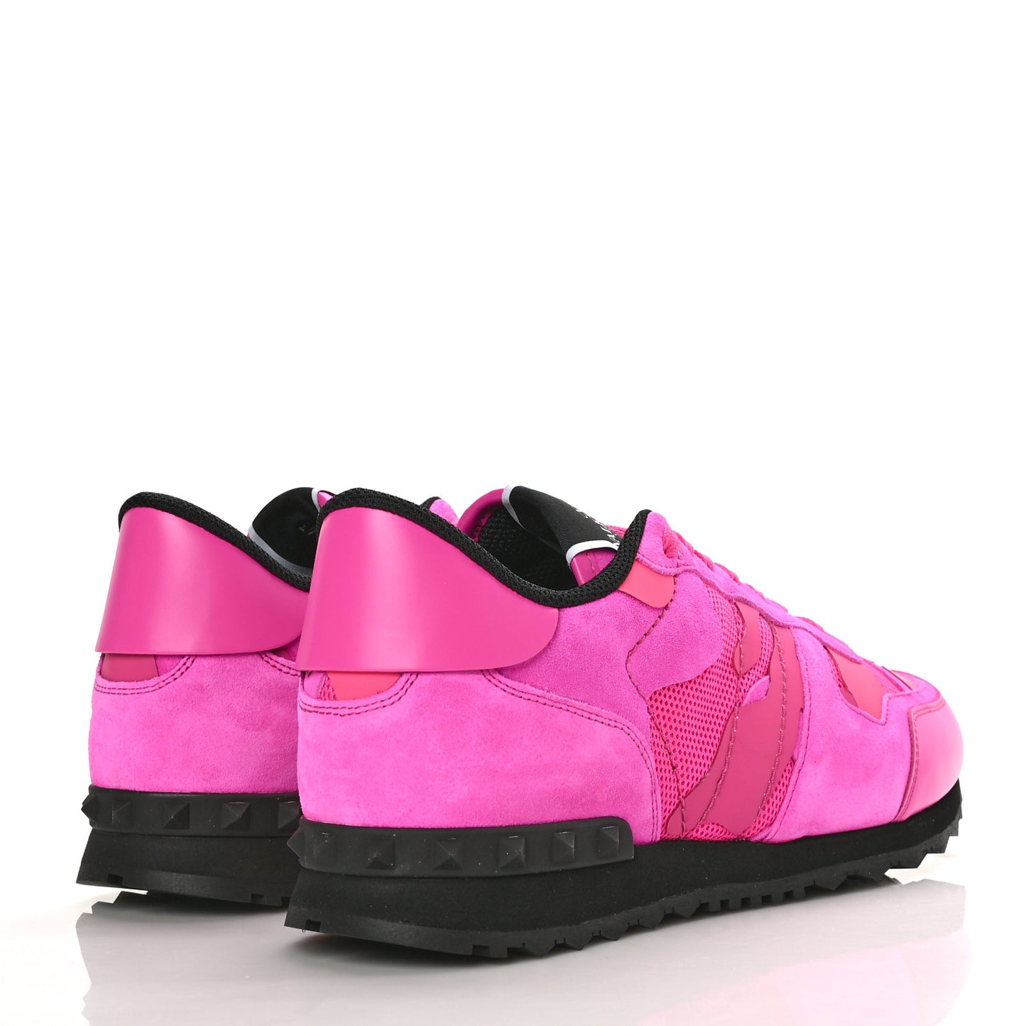 Mesh Fabric Suede Camouflage Mens Rockrunner Sneakers 43 Pink PP Black