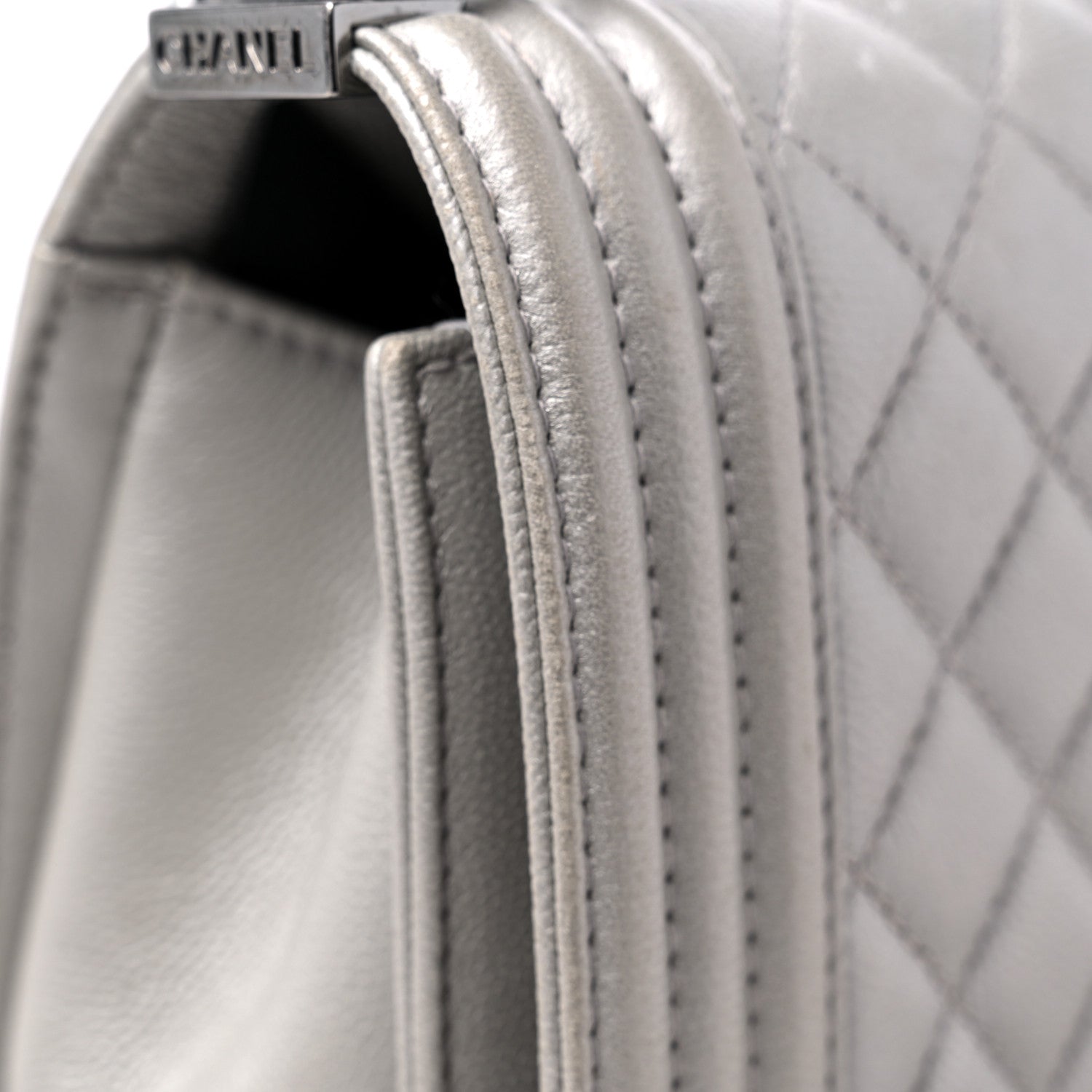 Chanel Metallic Caviar Quilted Medium Boy Flap Silver 14 of 14