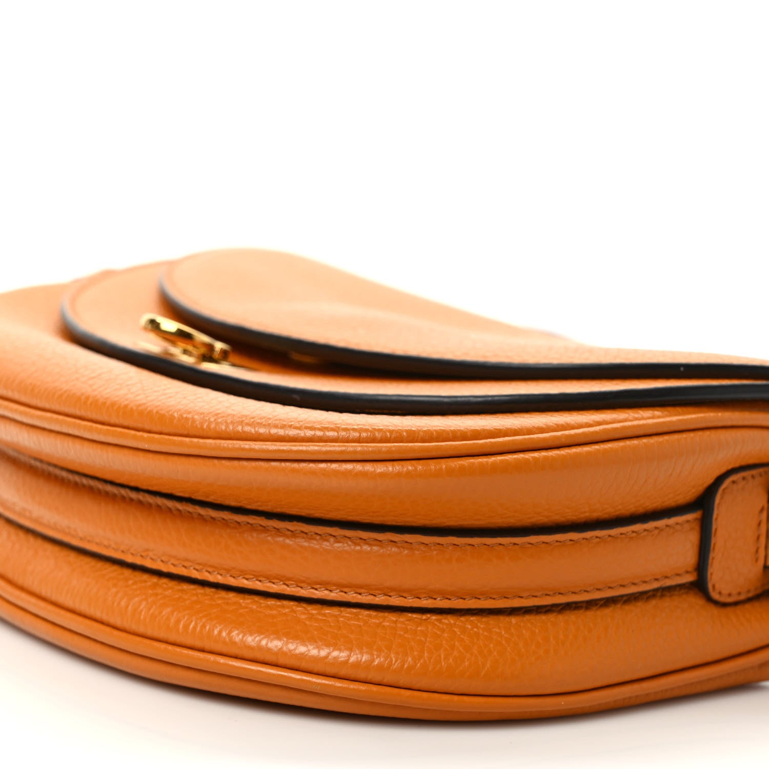 Salvatore Ferragamo Grained Calfskin Gancini Crossbody Flap Orange 7 of 8