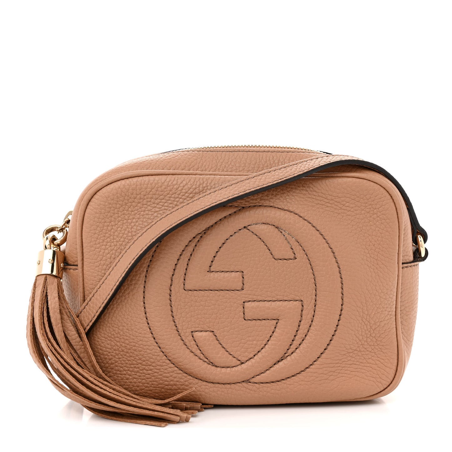 Pebbled Calfskin Small Soho Disco Bag Camelia