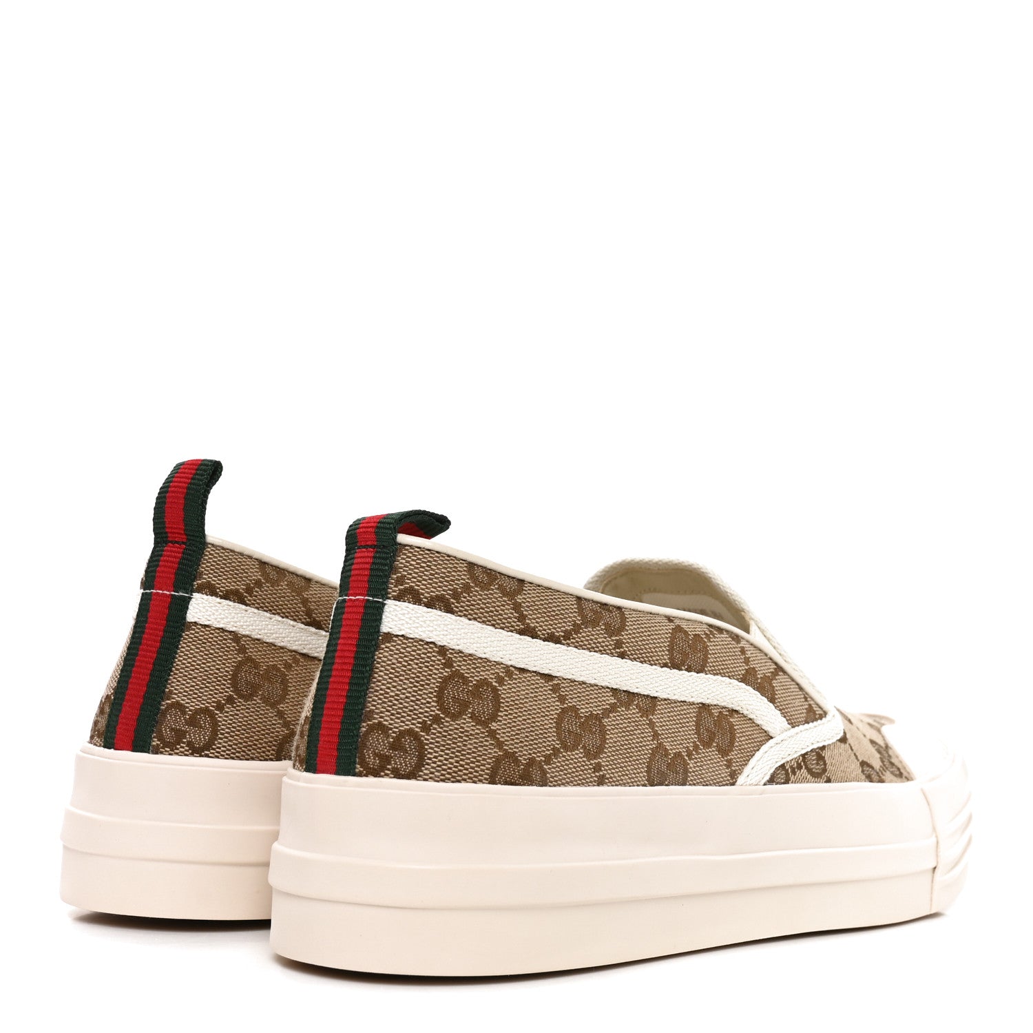Gucci GG Monogram Womens Slip Sneakers 40 Beige Ebony Mystic White 5 of 9