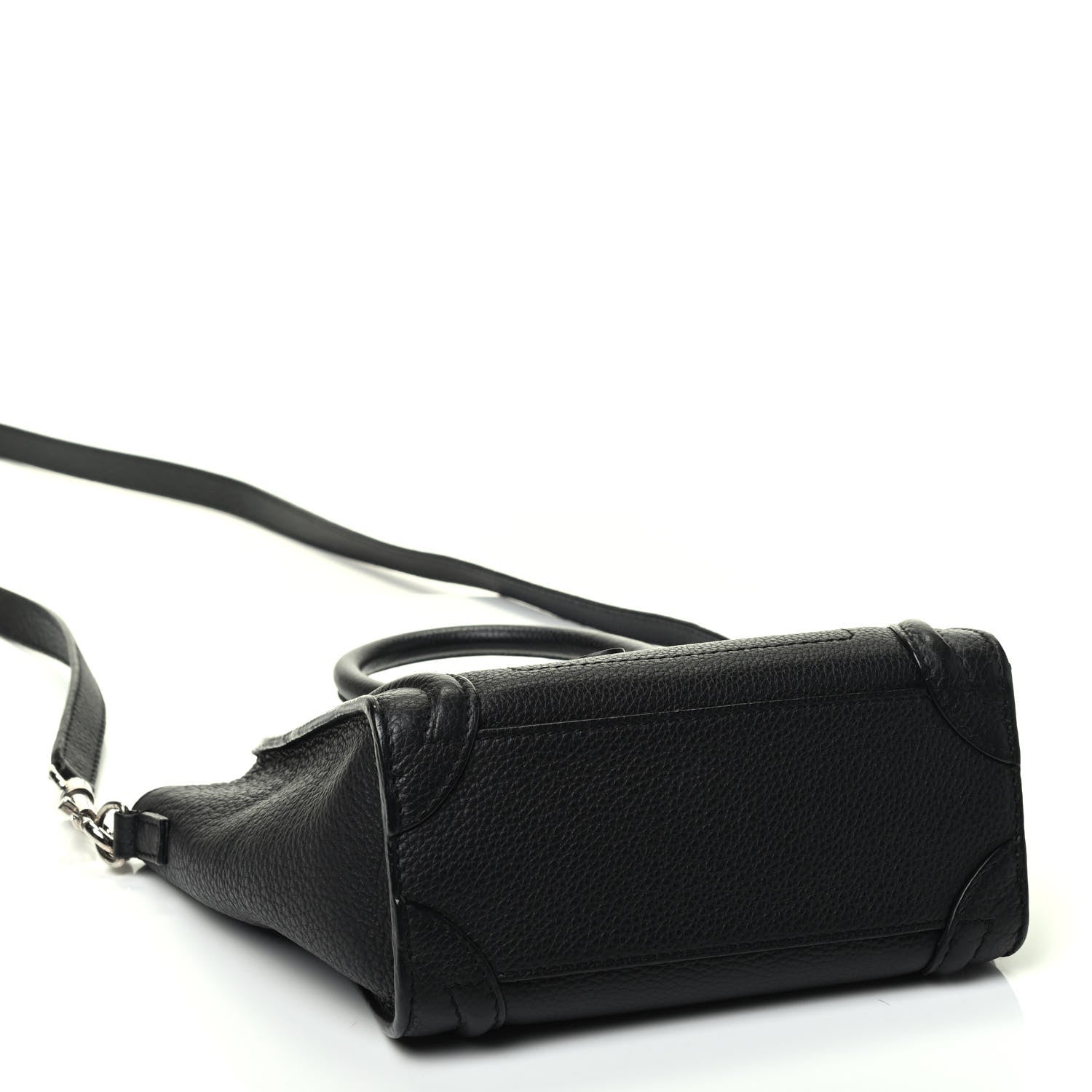 Celine Drummed Calfskin Nano Luggage Black 3 of 4