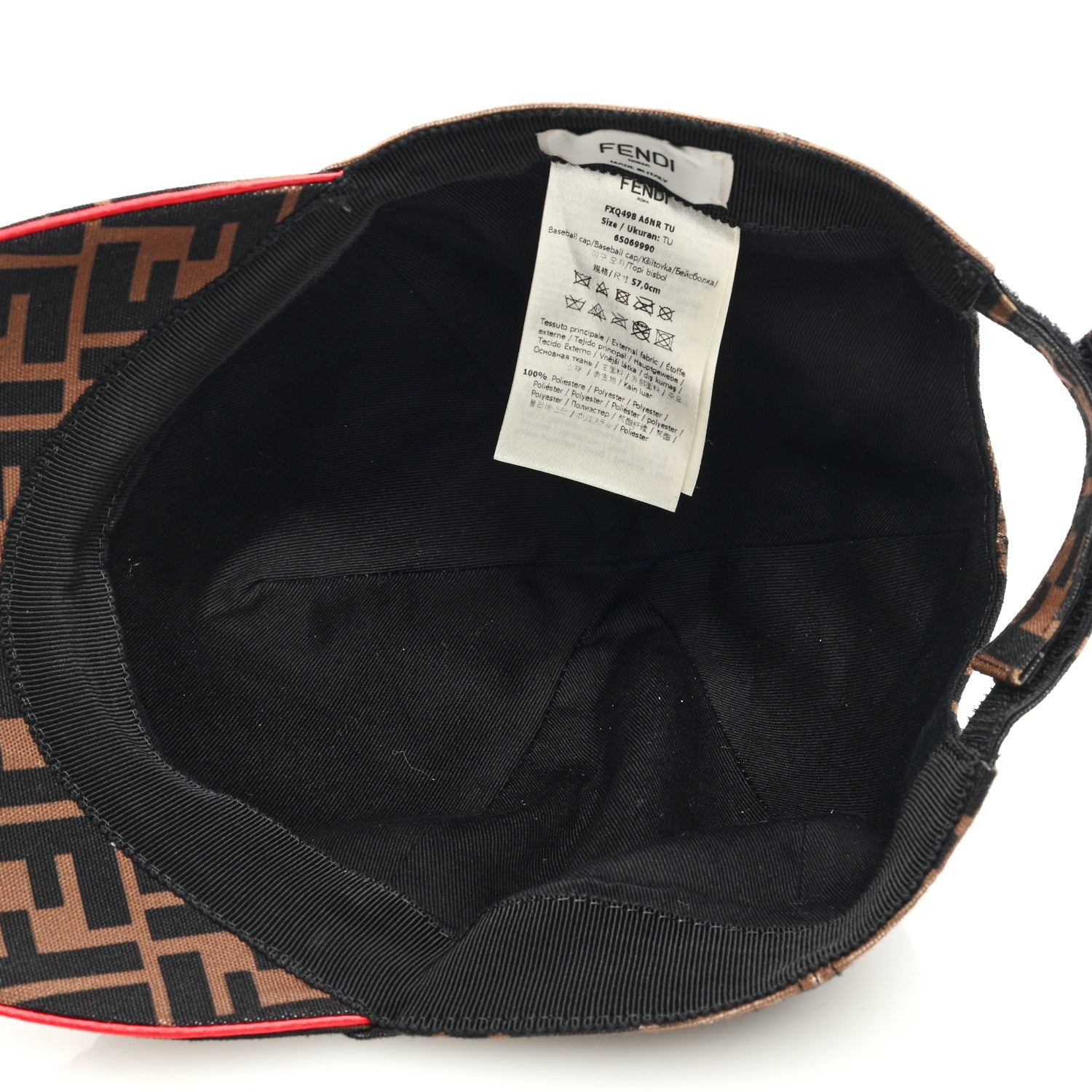 Fendi Canvas FF Reloaded Baseball Hat S Tobacco Red 7 of 8