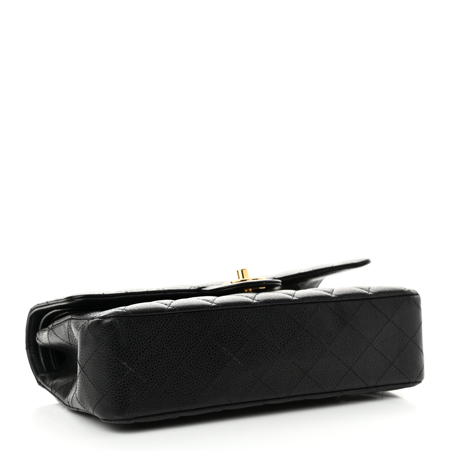 Caviar Quilted Medium Double Flap Black