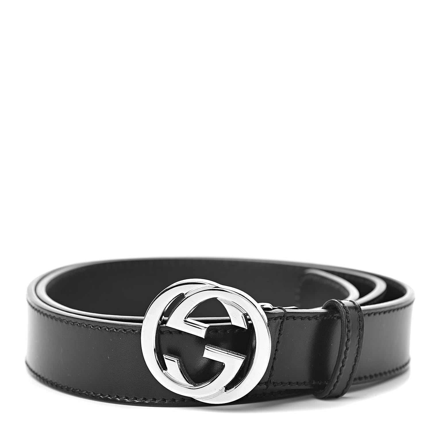 Gucci Calfskin Interlocking G Belt 95 38 Black 1 of 7