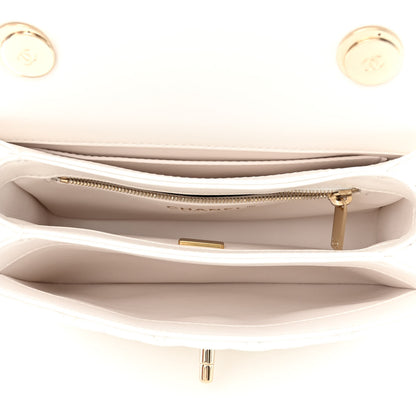 Chanel Lambskin Lacquered Quilted Mini Trendy CC Dual Handle Flap Bag White 5 of 11