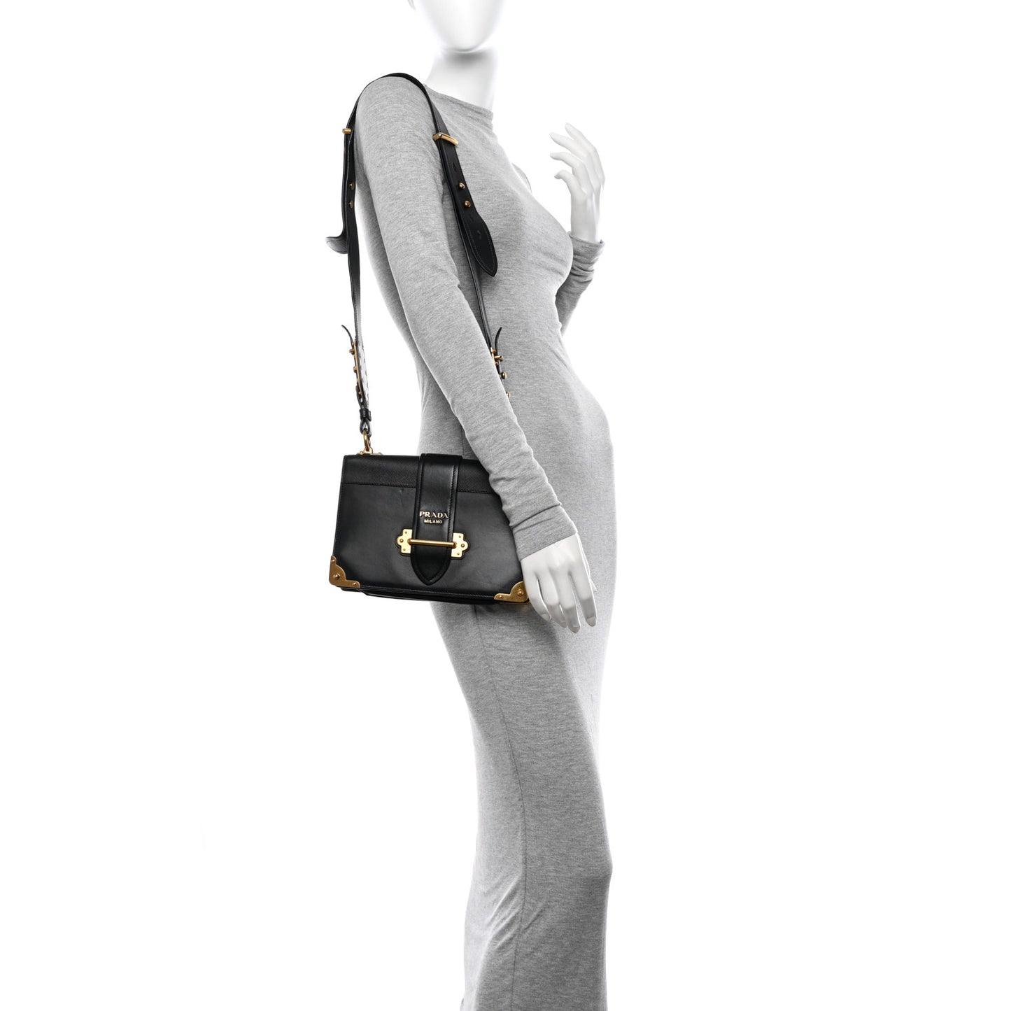 City Calf Saffiano Large Cahier Bag Black