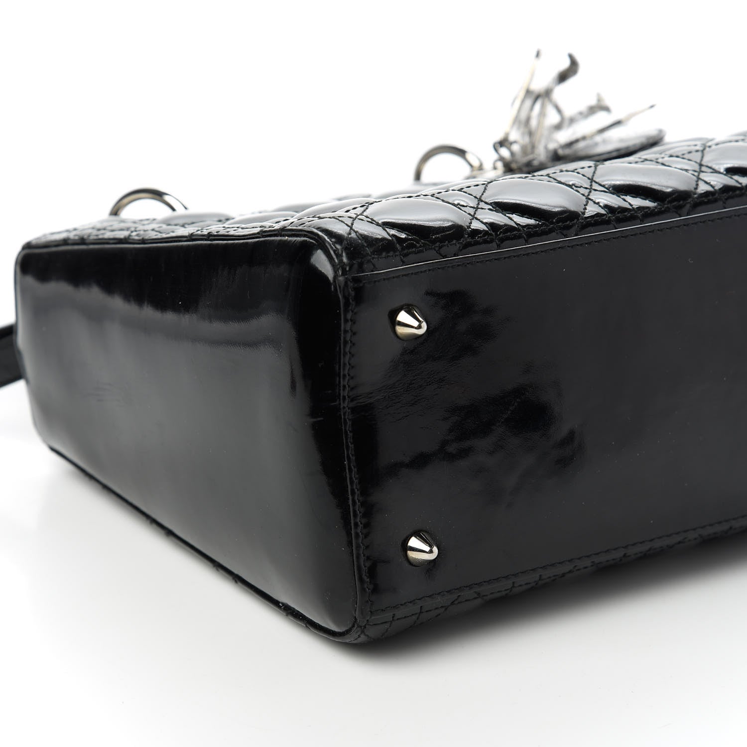 Christian Dior Patent Cannage Medium Lady Dior Black 6 of 10