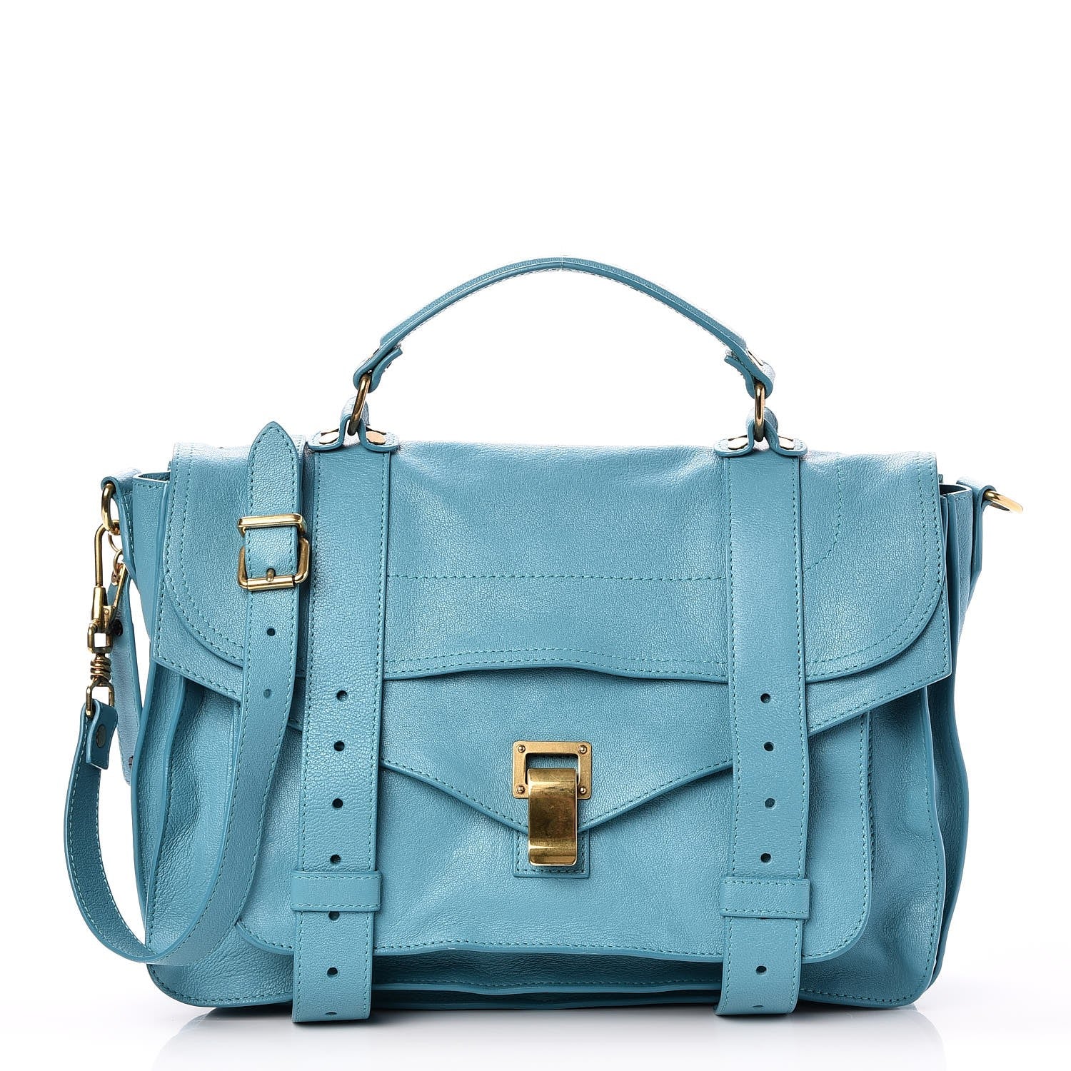 Proenza Schouler Lambskin Medium PS1 Satchel Teal 1 of 10