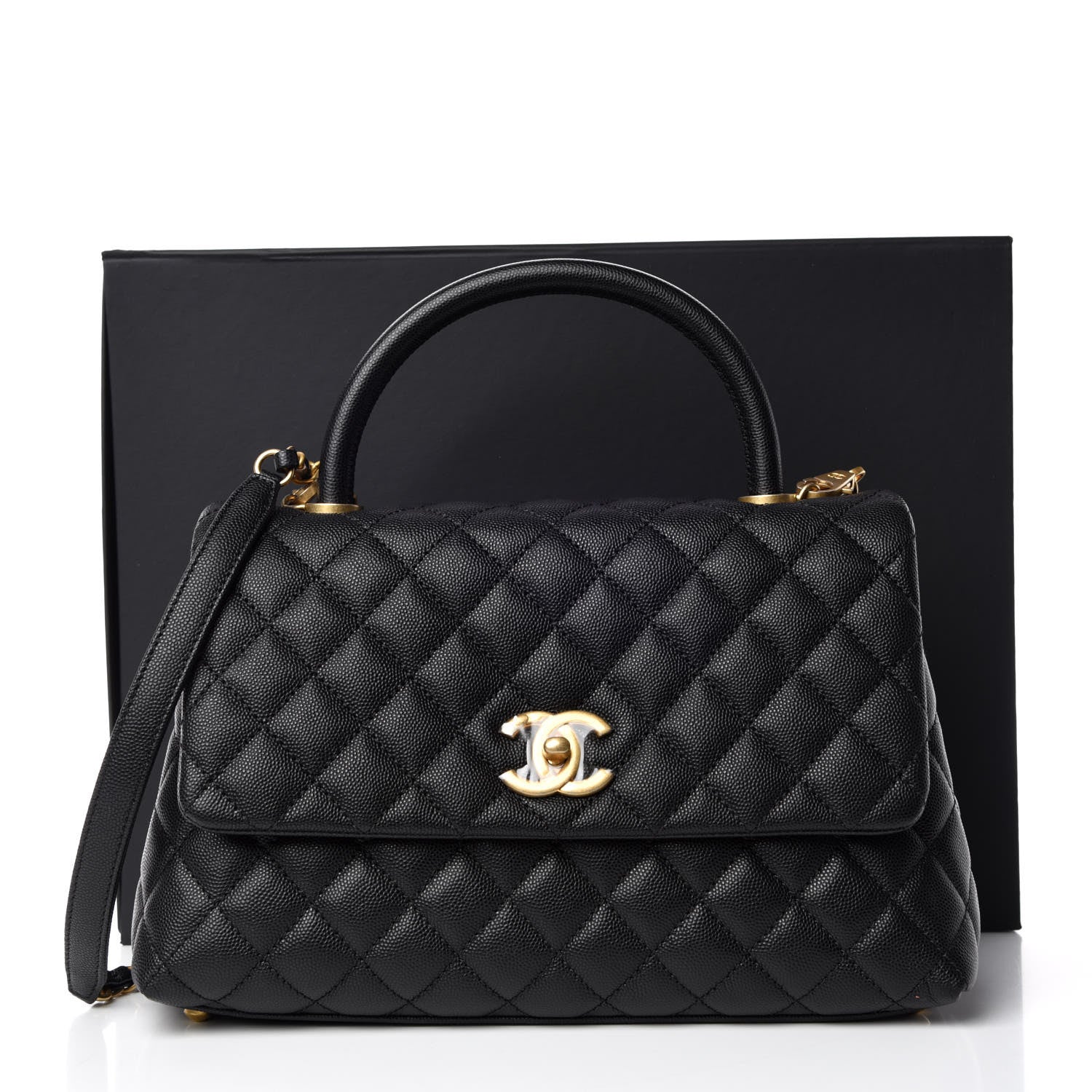 Chanel Caviar Quilted Small Coco Handle Flap Black 11 of 11