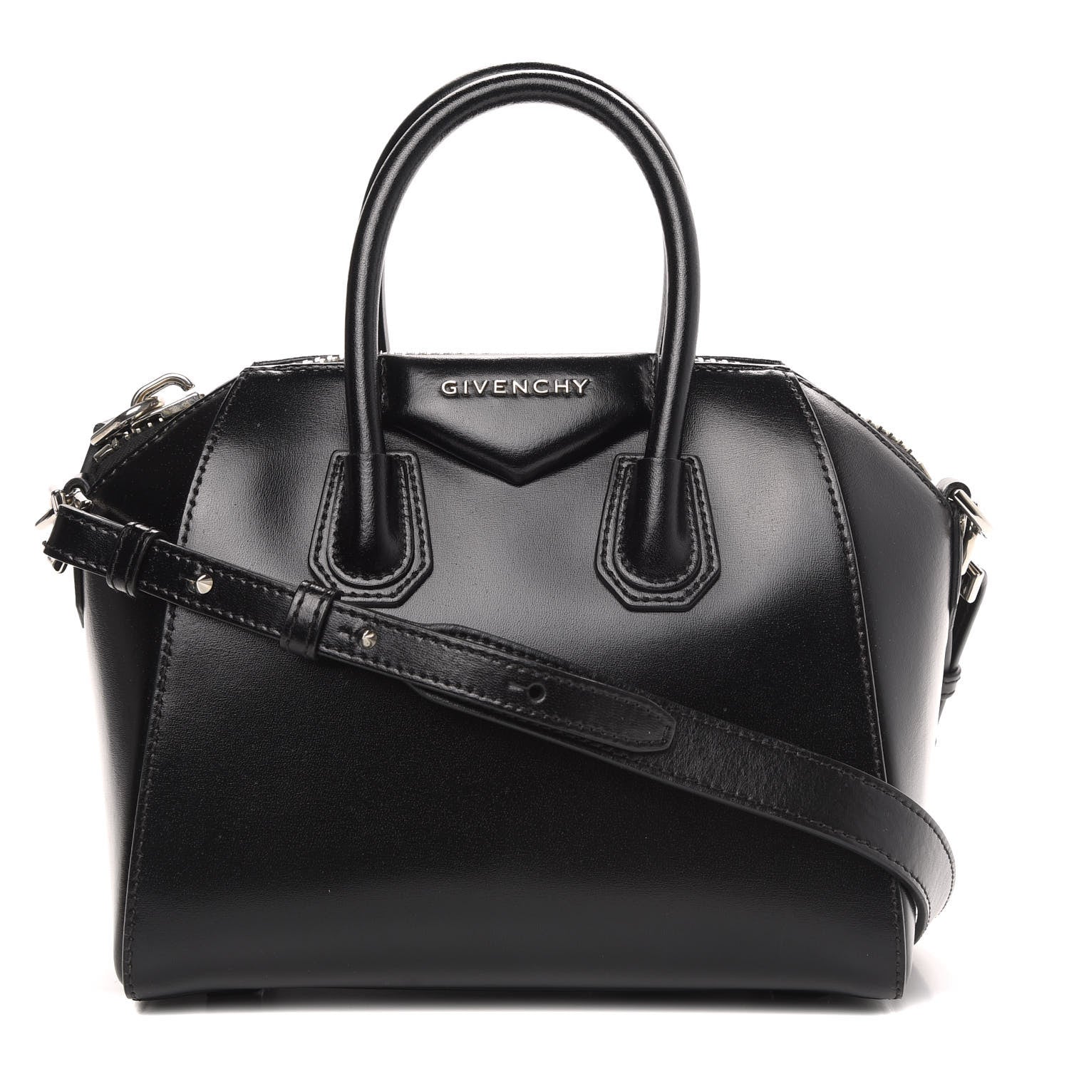 Givenchy Shiny Lord Calfskin Mini Antigona Black 1 of 12